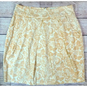 Odille Anthropologie Women's Skirt Size 8 Floral Butterflies Pleated Pockets